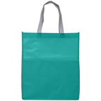 Branded Non-Woven rPET Shopper Tote with Front Pocket in Teal