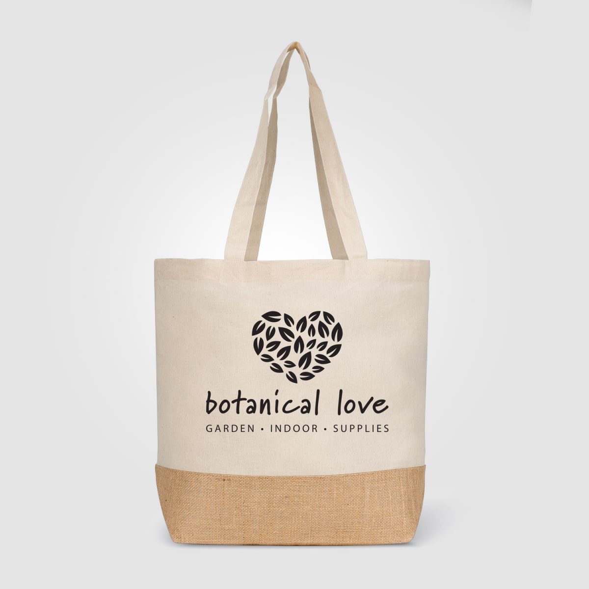 Branded Recycled Cotton and Jute Shopper Tote Bag