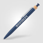 Branded Recycled Aluminium Soft Touch Click Pen with Bamboo Ring