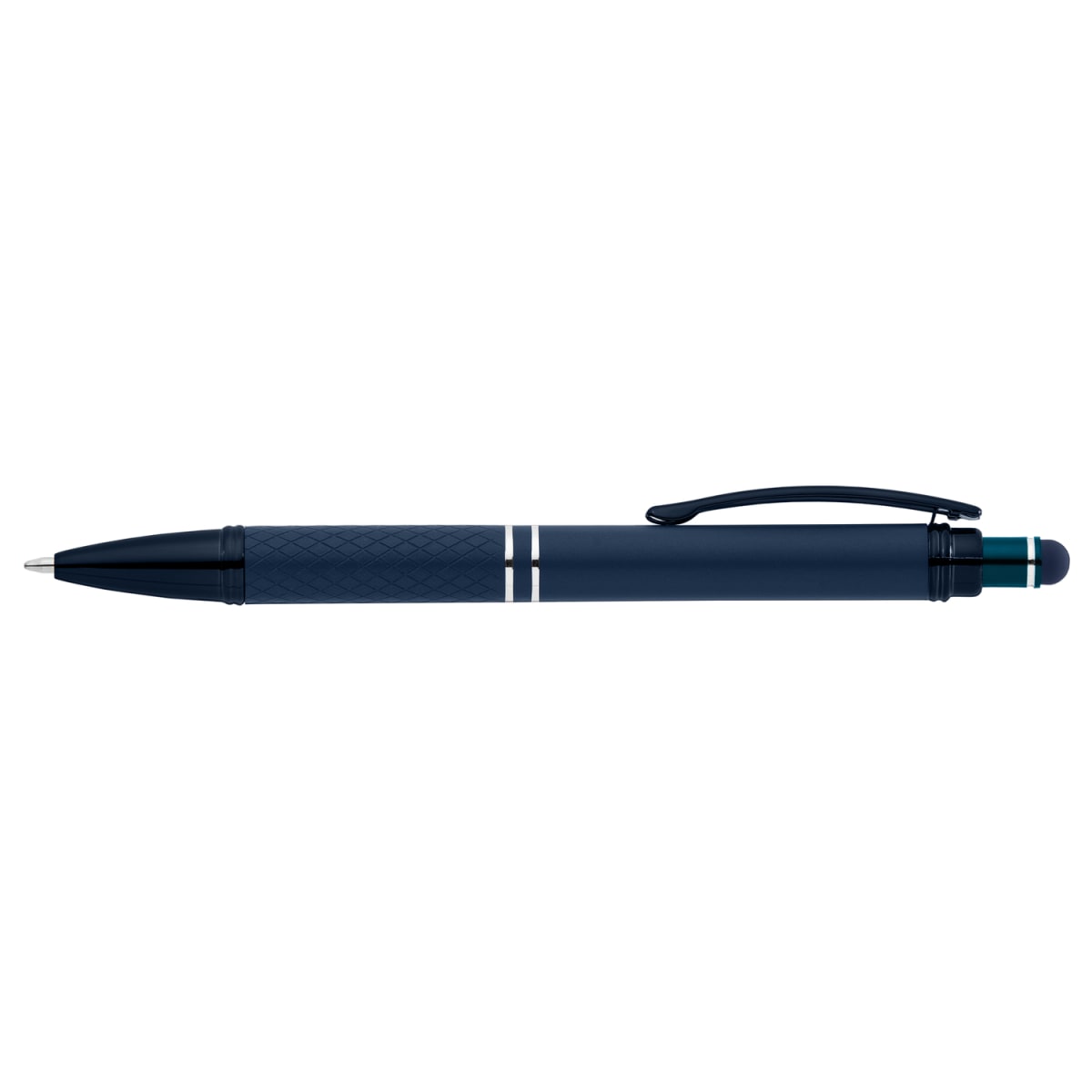 Branded Monochrome Soft Touch Stylus Pen in Navy Blue