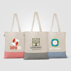 Branded Recycled Cotton Micro Stripe Tote Bag