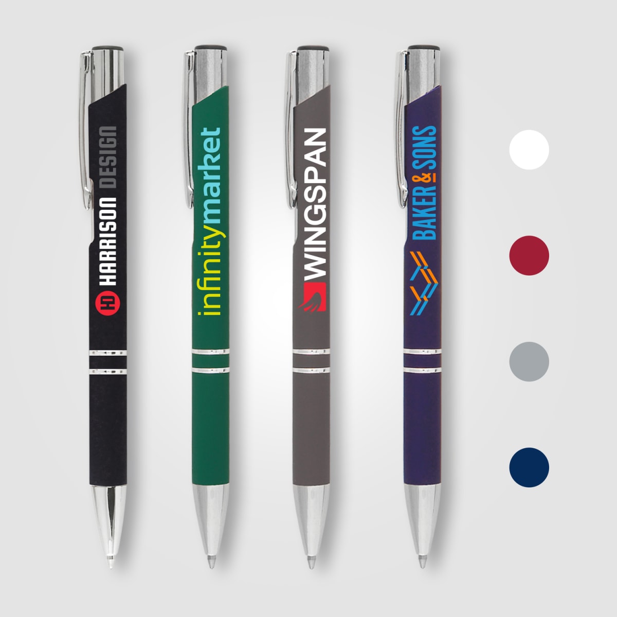 Branded Soft-Touch Aluminium Pen with Jumbo Refill