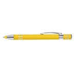 Branded Soft Touch Metal Stylus Pen with Blue or Black Ink in Yellow