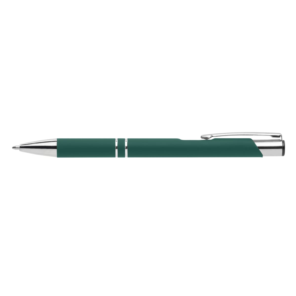Branded Soft-Touch Aluminium Pen with Jumbo Refill in Dark Green