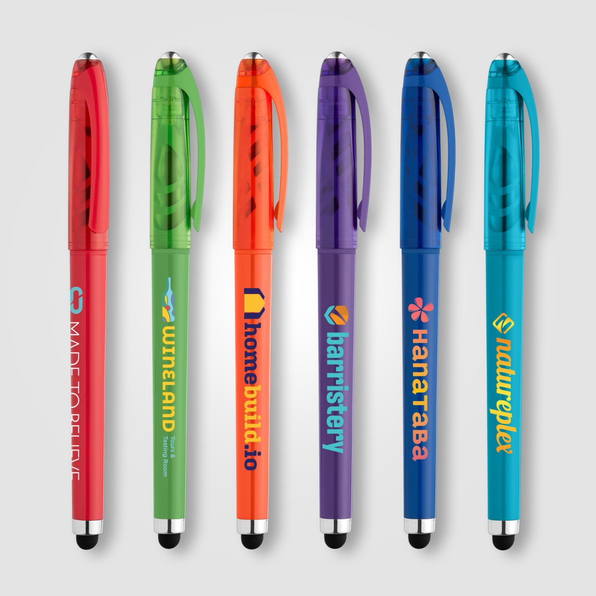 Branded Recycled Plastic Fidget Ball Stylus Gel Pen