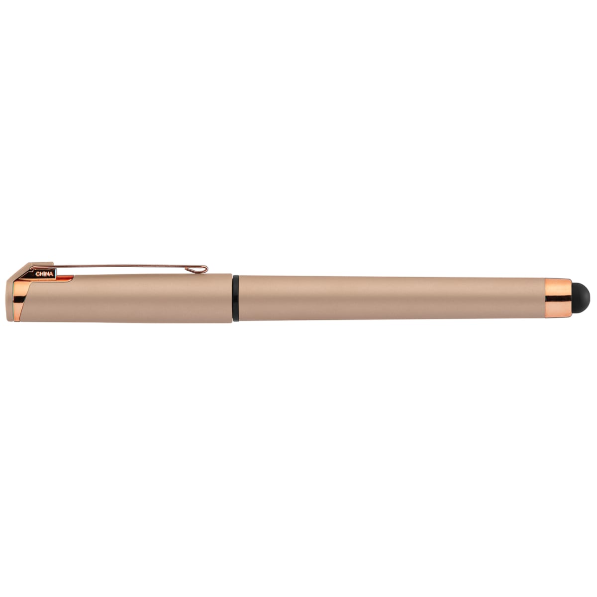Branded Rose Gold Metallic Gel Pen with Stylus in Blush