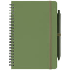 Branded A5 Repreve Recycled Spiral Notebook with Pen in Forest Green