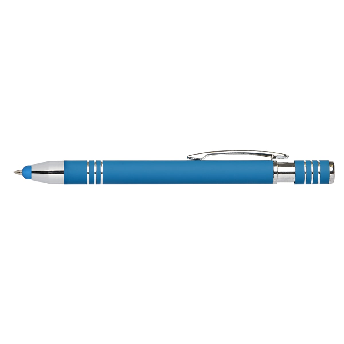 Branded Soft Touch Metal Stylus Pen with Blue or Black Ink