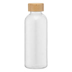 Branded 650ml Recycled PET Bottle with Bamboo Lid in Clear