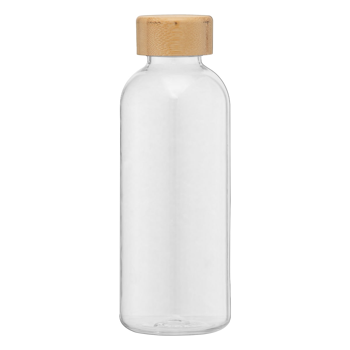 Branded 650ml Recycled PET Bottle with Bamboo Lid in Clear