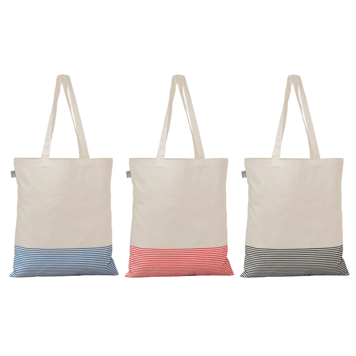 Branded Recycled Cotton Micro Stripe Tote Bag