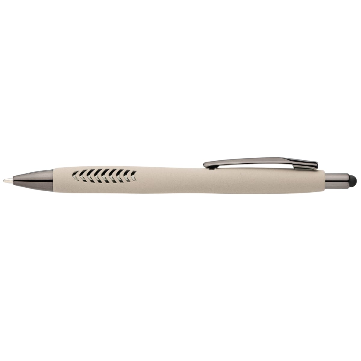 Branded Recycled Plastic Stone Finish Stylus Pen in Dune