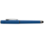 Branded Recycled Plastic Fidget Spinner Gel Pen with Stylus in Royal Blue