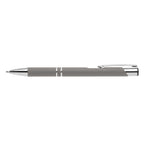 Branded Soft-Touch Aluminium Pen with Jumbo Refill in Light Gray