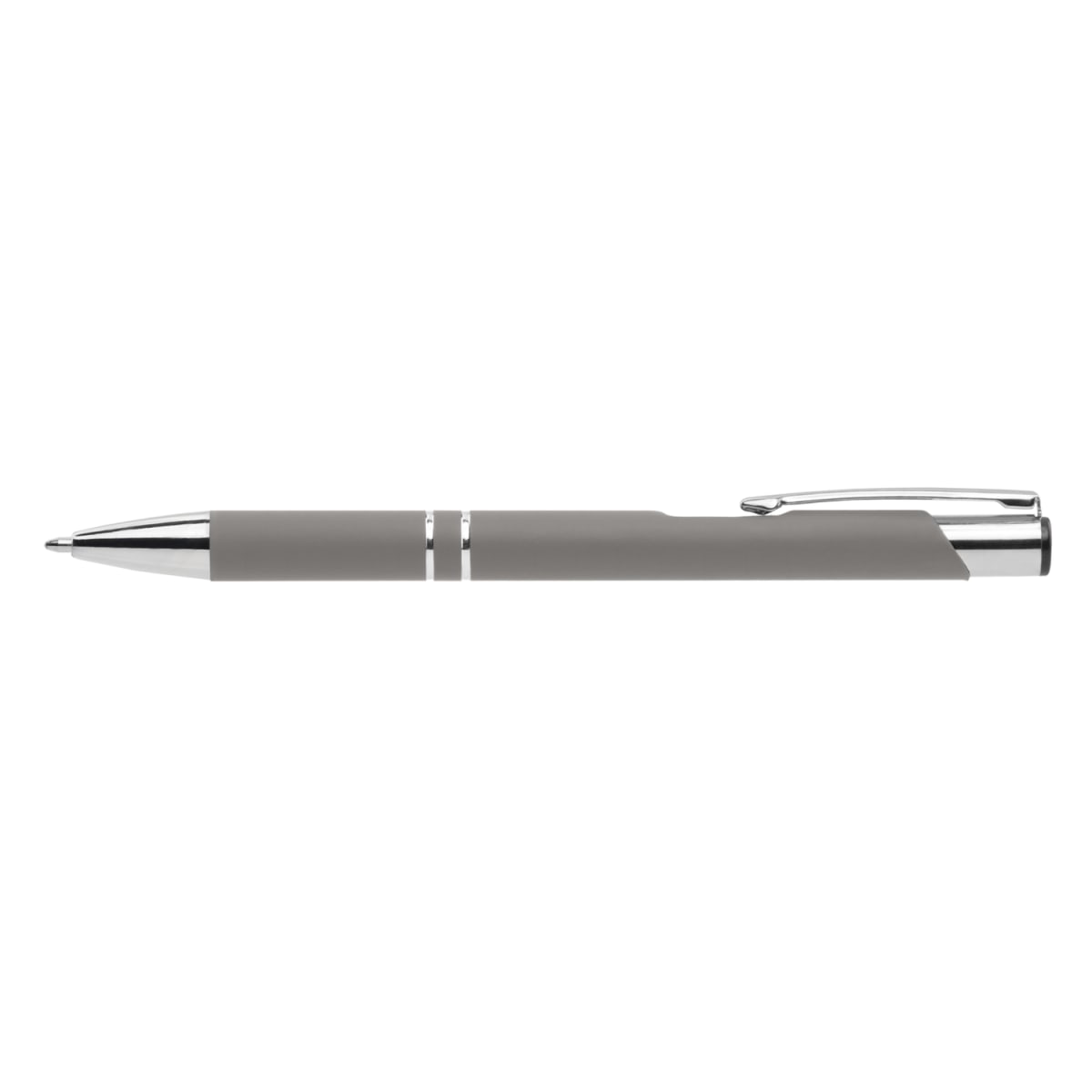 Branded Soft-Touch Aluminium Pen with Jumbo Refill in Light Gray
