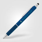 Branded Retractable Gel Pen with Stylus and Chrome Trim