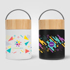 Branded 500 ml Recycled Steel Food Container with Bamboo Lid