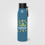 Branded Recycled Steel Vacuum Bottle with Carabiner - 550ml