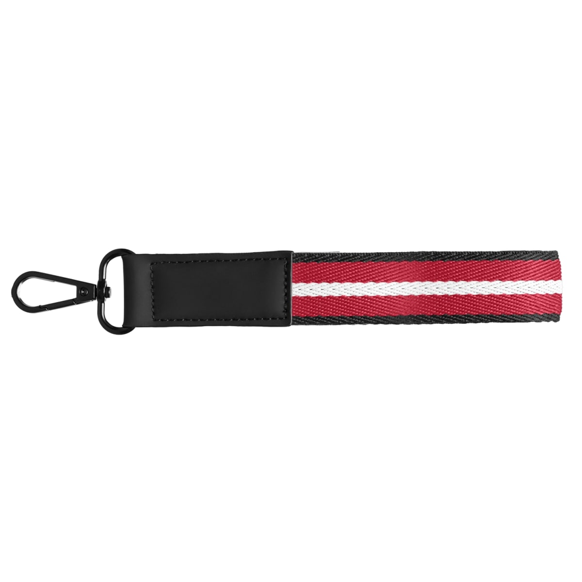 Branded rPET Woven Wrist Strap Keyring with Snap Trigger in Red