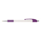 Branded Full Colour Printed Grip Pen with Chrome Trim in Purple