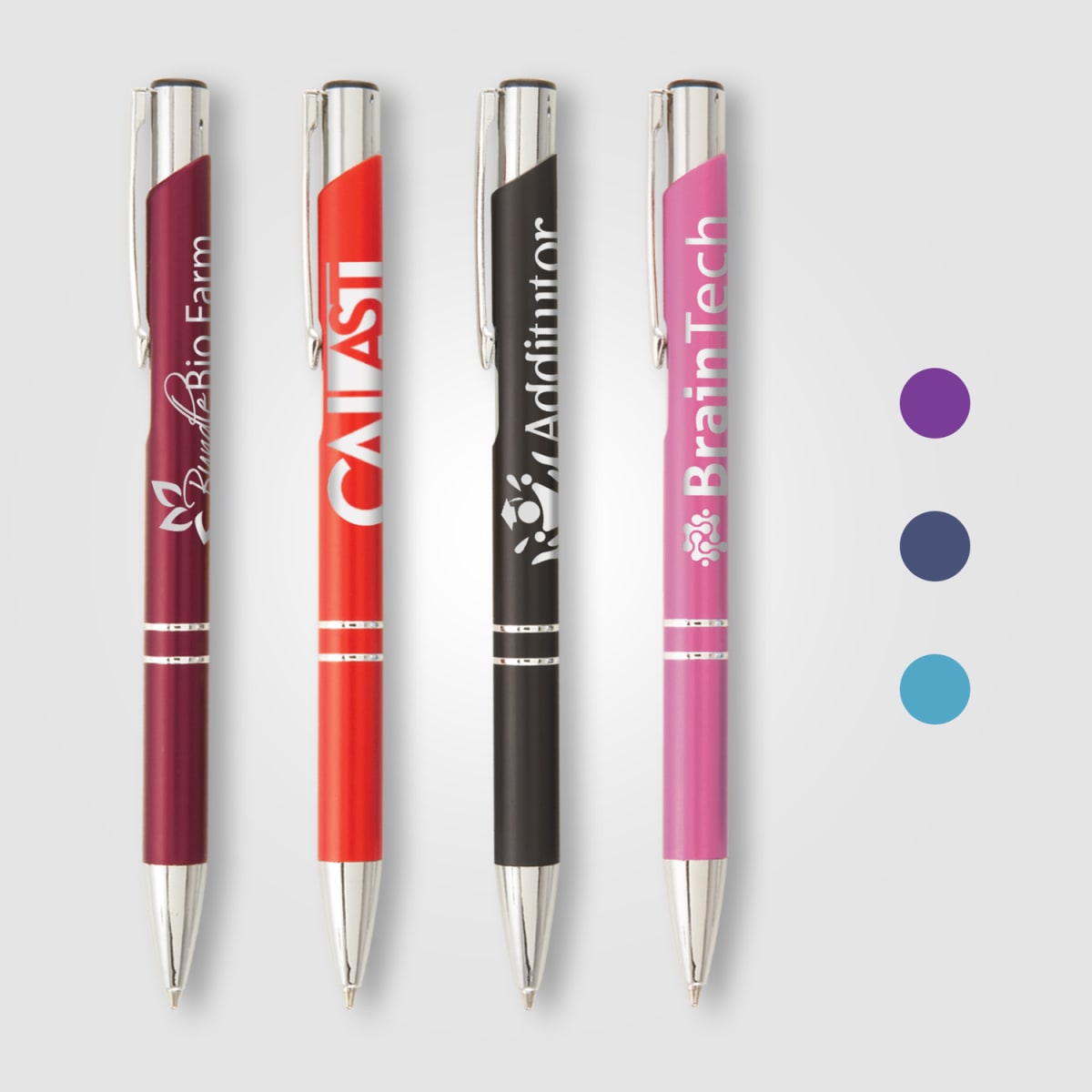Branded Matte Aluminium Pen with Jumbo Refill