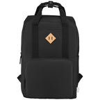 Branded Recycled Polyester Laptop Backpack 16L in Black
