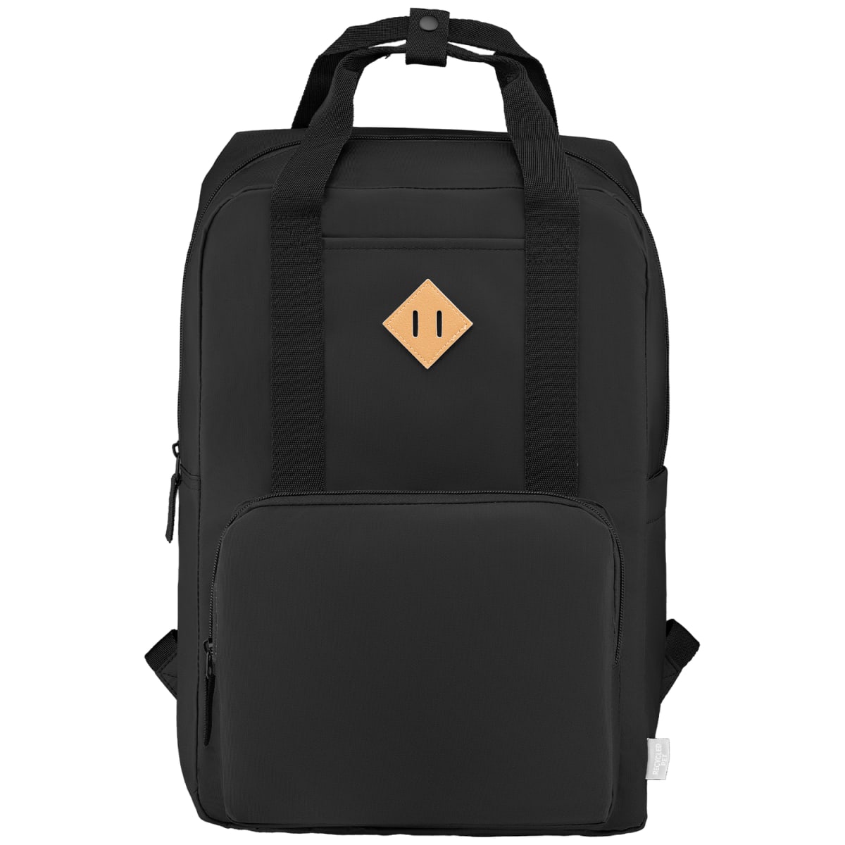 Branded Recycled Polyester Laptop Backpack 16L in Black