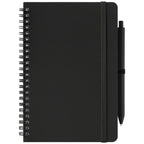 Branded A5 Repreve Recycled Spiral Notebook with Pen in Black