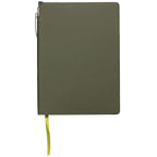 Branded A5 Recycled PU Notebook and Pen Set with Pen Loop in Forest Green