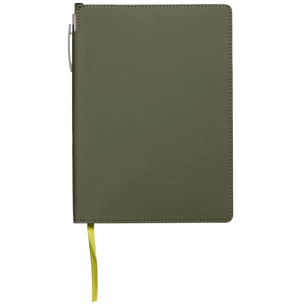 Branded A5 Recycled PU Notebook and Pen Set with Pen Loop in Forest Green