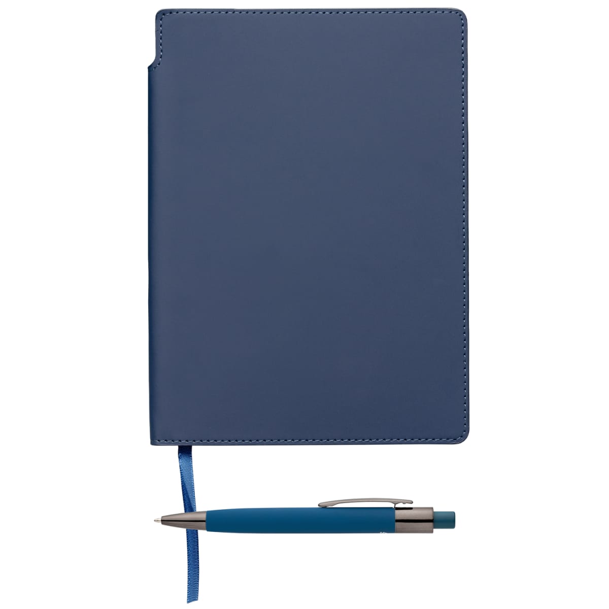 Branded A5 Recycled PU Notebook and Pen Set with Pen Loop