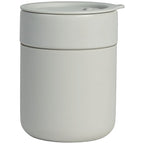 Branded 295 ml Matte Ceramic Mug with Silicone Sleeve and Lid in Gray