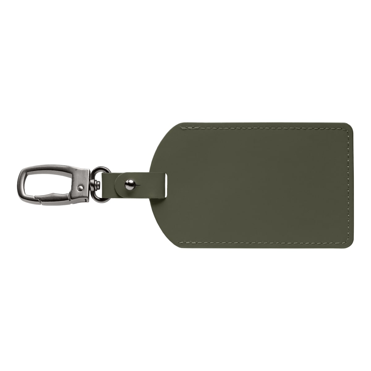 Branded Recycled PU Luggage Tag with Carabiner in Forest Green