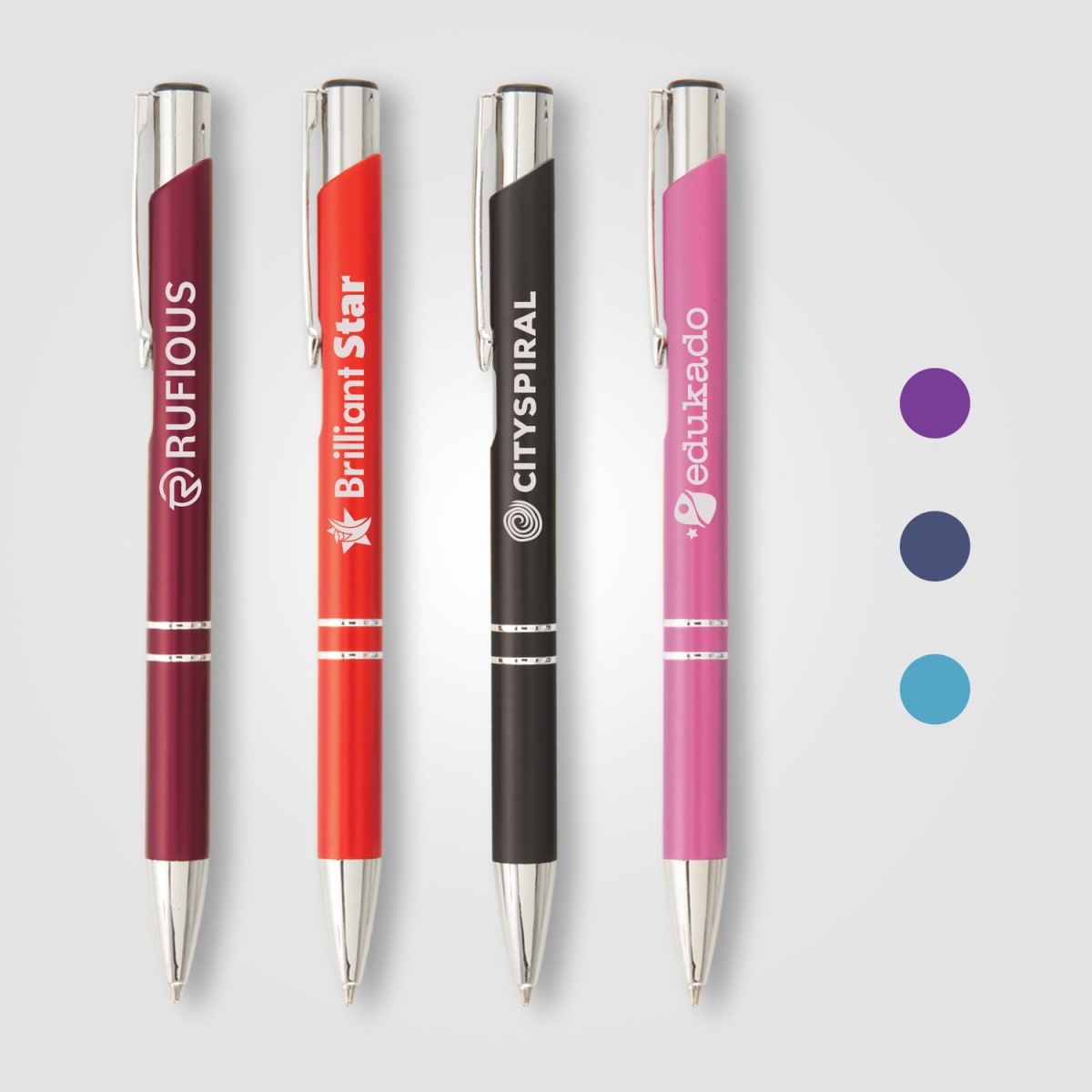 Branded Matte Aluminium Pen with Jumbo Refill