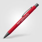 Branded Recycled Aluminium Soft-Touch Ballpoint Pen in Red