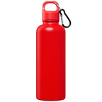 Branded Recycled Steel Water Bottle with Carabiner 750ml in Red