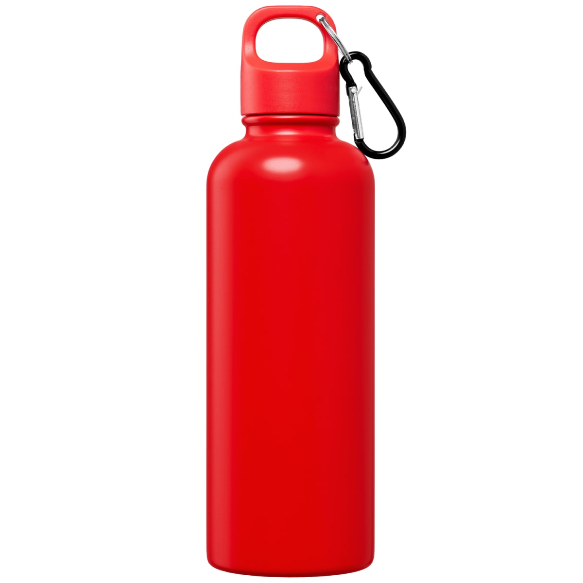 Branded Recycled Steel Water Bottle with Carabiner 750ml in Red