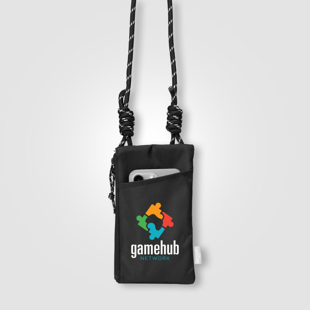 Branded rPET Multi-Pocket Crossbody Bag