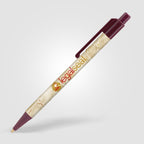 Branded Slimline Retractable Ballpoint Pen in Burgundy