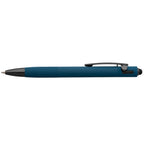 Branded Recycled Aluminium Bolt Action Pen with Stylus in Navy Blue