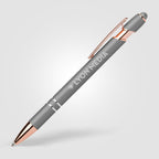 Branded Rose Gold Trim Metallic Pen with Stylus