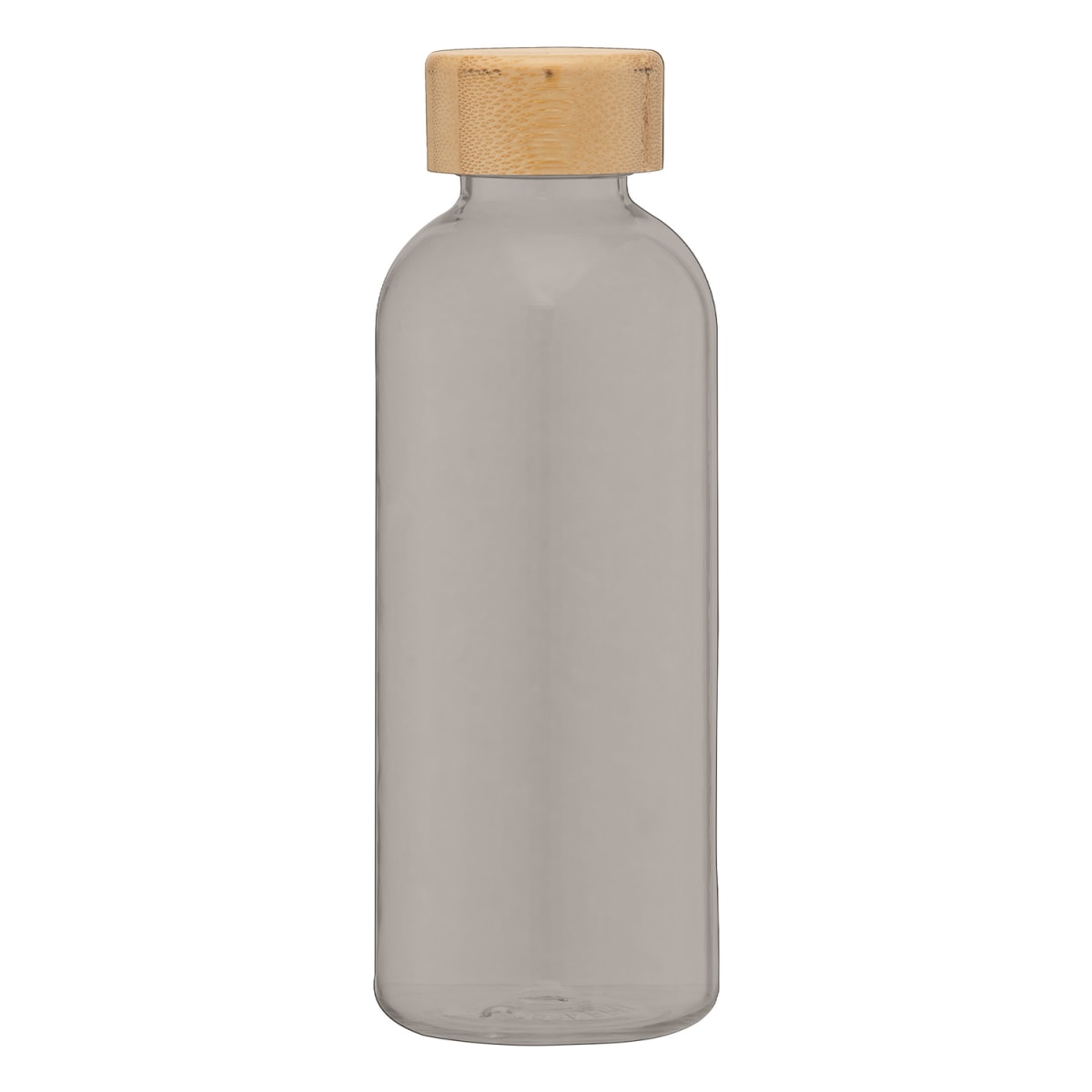 Branded 650ml Recycled PET Bottle with Bamboo Lid in Smoke