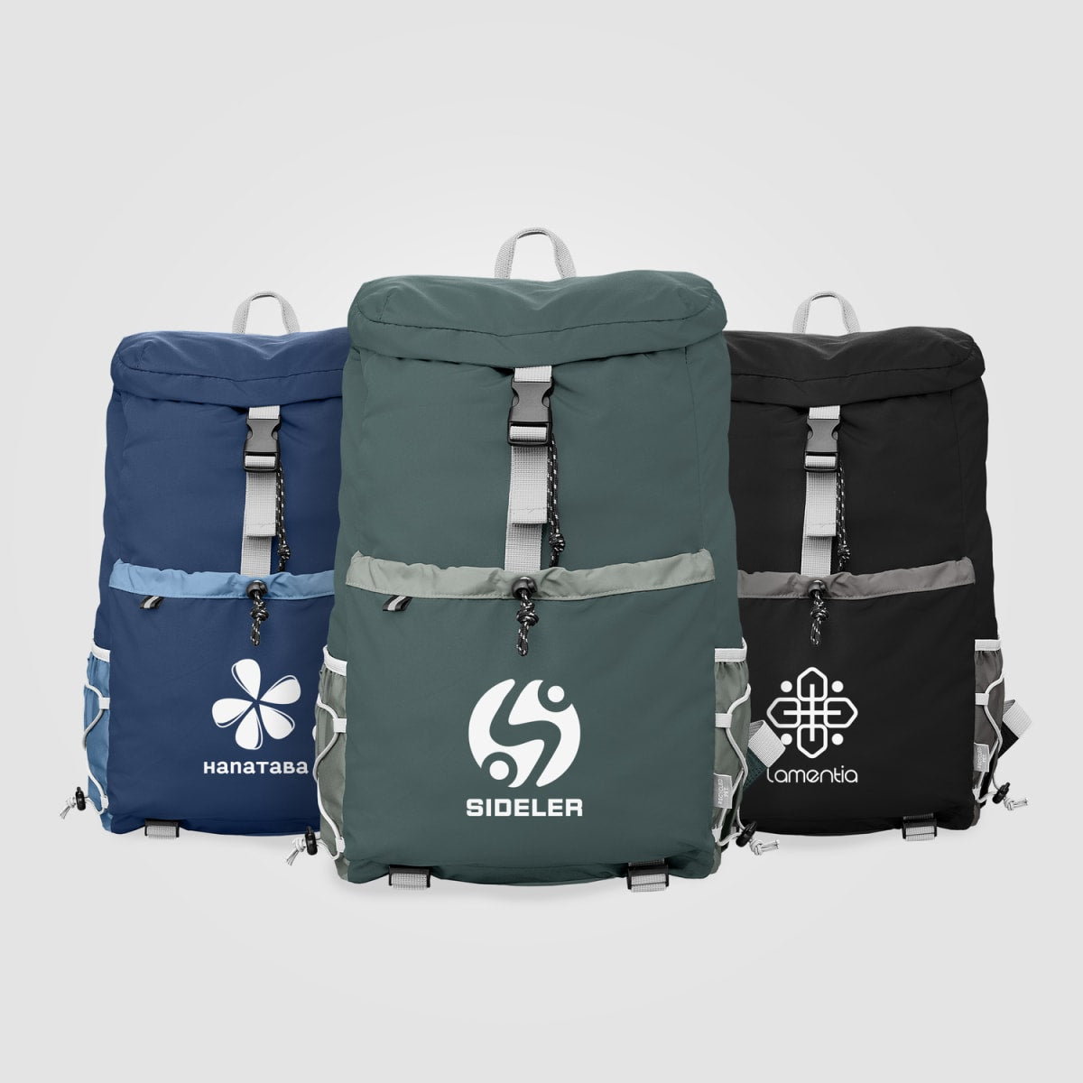 Branded Recycled Laptop Backpack with Side Pockets