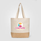 Branded Recycled Cotton and Jute Shopper Tote Bag