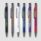 Branded Retractable Gunmetal Trim Stylus Pen
