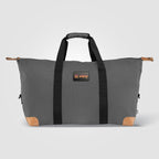 Branded rPET Duffel Bag with Tan Accents and Shoulder Strap