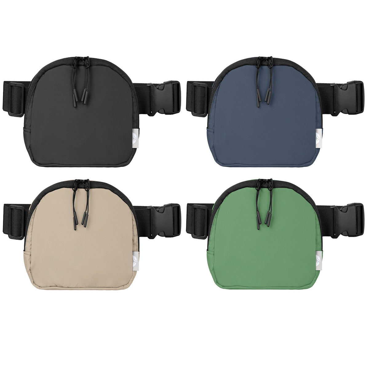Branded Recycled Nylon Zip Waist Bag with Carabiner