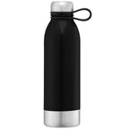 Branded 740ml Stainless Steel Sports Bottle in Black