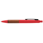 Branded Recycled Plastic Pen with FSC Wood Grip in Red