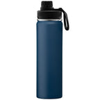 Branded Insulated Stainless Steel Bottle with Carry Handle 710ml in Navy Blue
